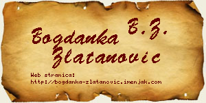 Bogdanka Zlatanović vizit kartica